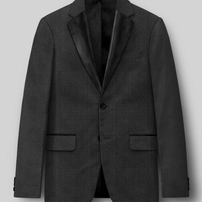 Napolean Cavalry Twill Charcoal Wool Tuxedo Jacket