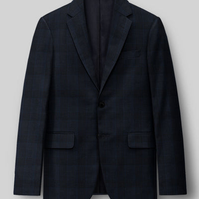 Napolean Devon Check Blue Wool Jacket