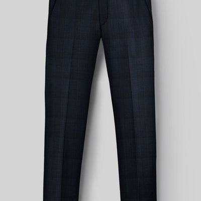 Napolean Devon Check Blue Wool Pants