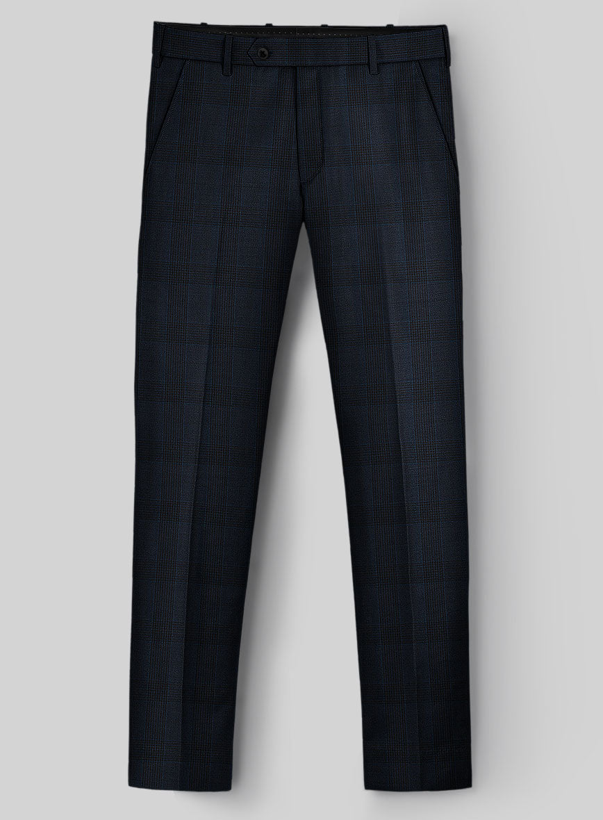 Napolean Devon Check Blue Wool Pants