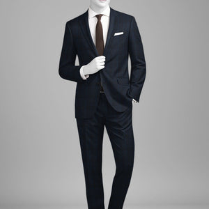 Napolean Devon Check Blue Wool Suit