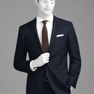 Napolean Devon Check Blue Wool Suit