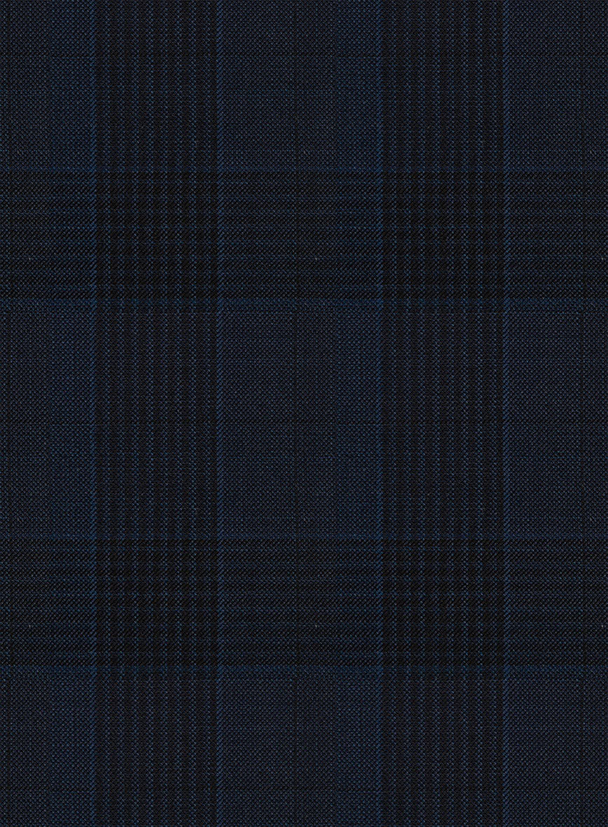 Napolean Devon Check Blue Wool Suit