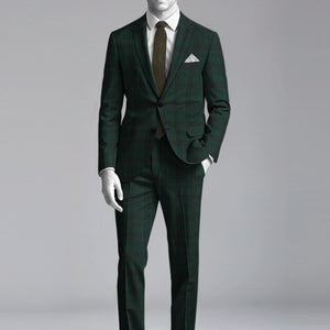 Napolean Devon Check Green Wool Suit