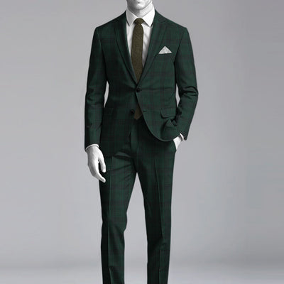Napolean Devon Check Green Wool Suit