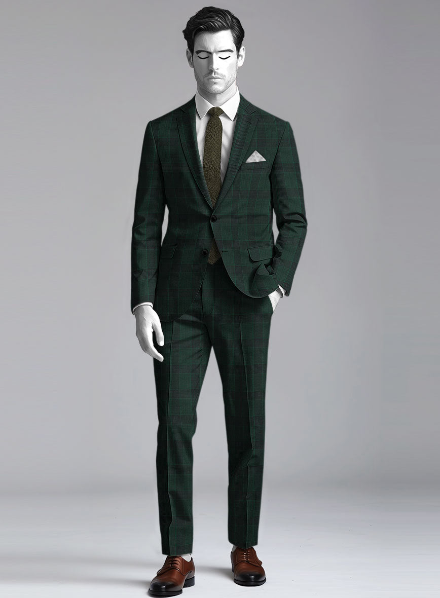 Napolean Devon Check Green Wool Suit