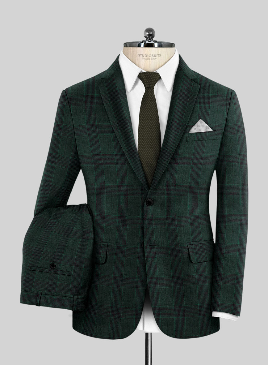 Napolean Devon Check Green Wool Suit