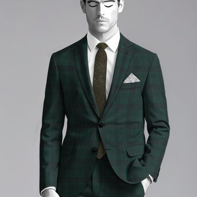 Napolean Devon Check Green Wool Suit