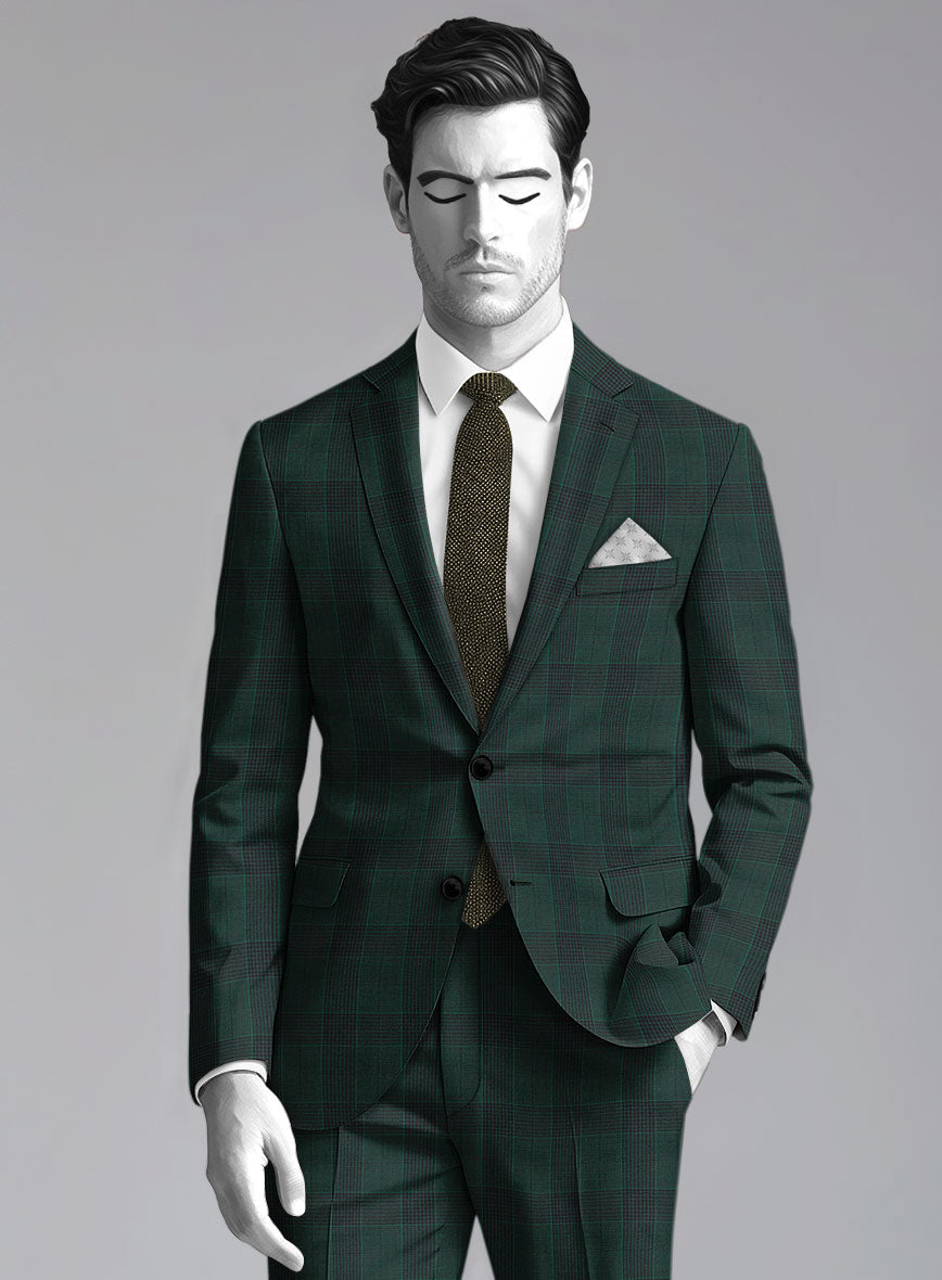 Napolean Devon Check Green Wool Suit
