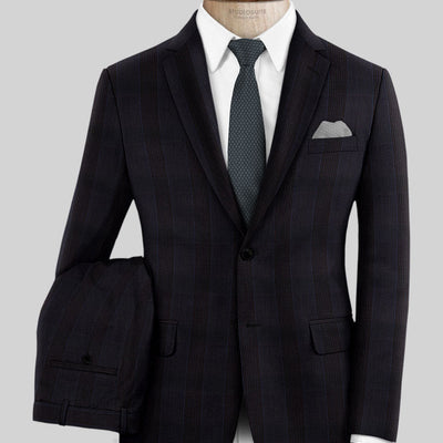 Napolean Devon Check Violet Wool Suit
