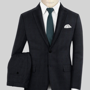 Napolean Esso Tartan Blue Wool Suit