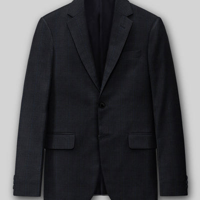 Napolean Esso Tartan Blue Wool Suit