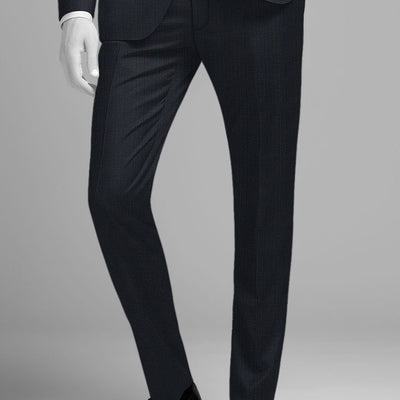 Napolean Esso Tartan Blue Wool Suit