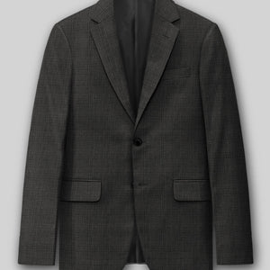 Napolean Esso Tartan Charcoal Wool Jacket