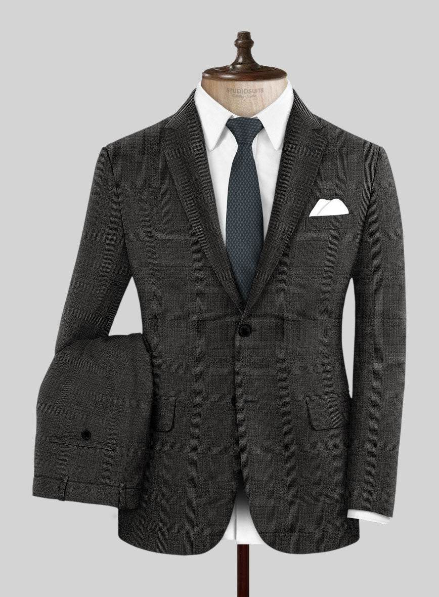 Napolean Esso Tartan Charcoal Wool Suit