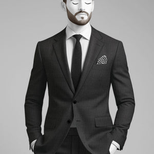 Napolean Esso Tartan Charcoal Wool Suit