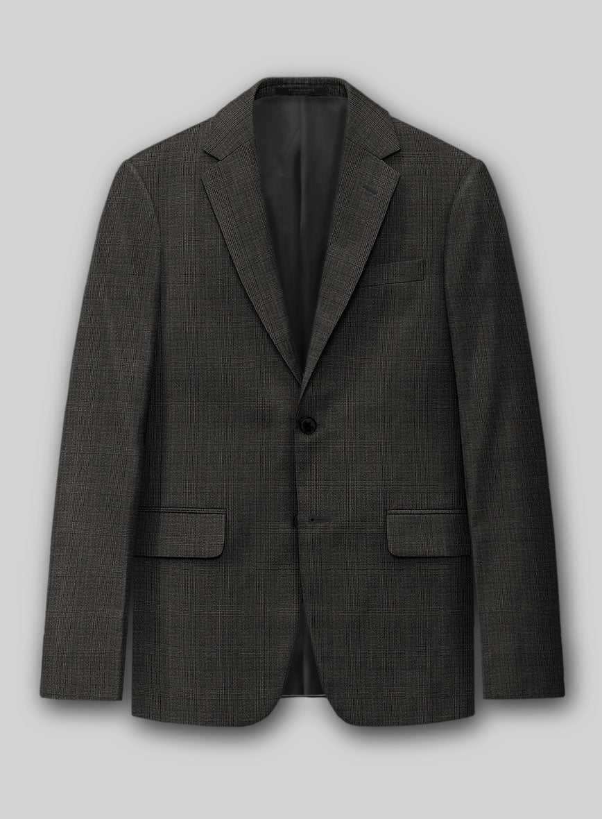 Napolean Esso Tartan Charcoal Wool Suit
