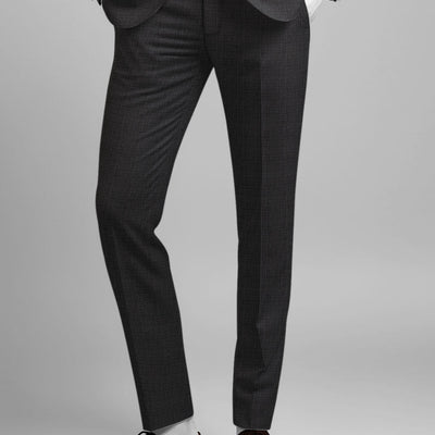 Napolean Esso Tartan Charcoal Wool Suit