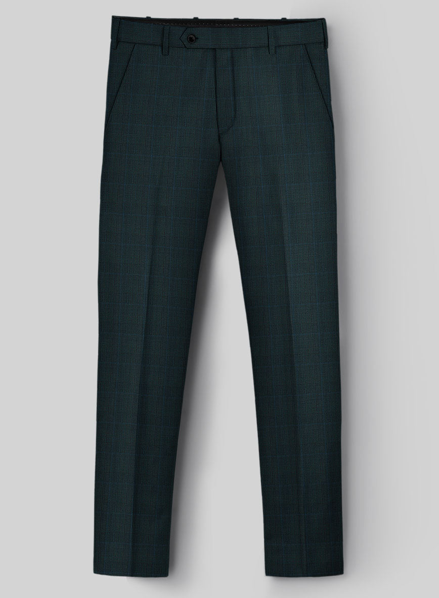 Napolean Esso Tartan Teal Blue Wool Pants