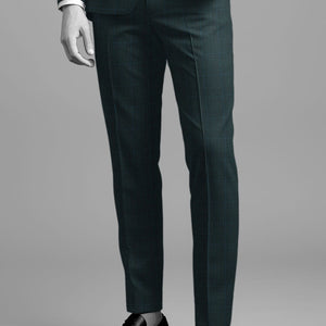 Napolean Esso Tartan Teal Blue Wool Pants