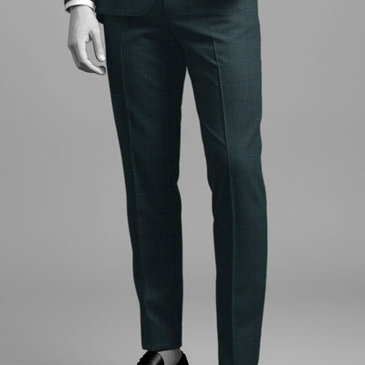 Napolean Esso Tartan Teal Blue Wool Suit