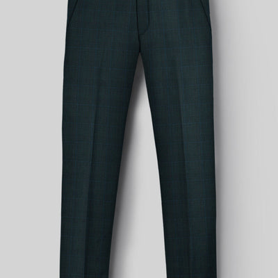 Napolean Esso Tartan Teal Blue Wool Suit