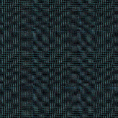 Napolean Esso Tartan Teal Blue Wool Suit