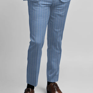 Napolean Gavino Stripe Light Blue Wool Pants