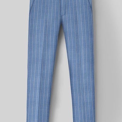 Napolean Gavino Stripe Light Blue Wool Suit
