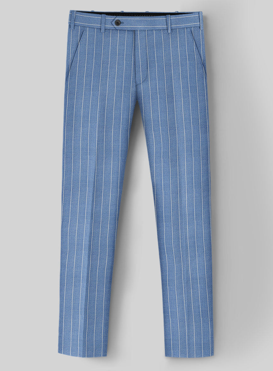 Napolean Gavino Stripe Light Blue Wool Suit