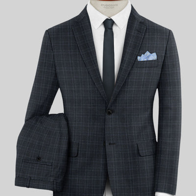 Napolean Gisde Glen Blue Wool Suit