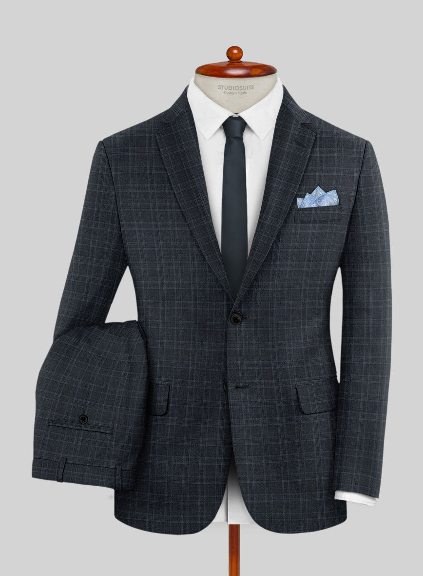 Napolean Gisde Glen Blue Wool Suit