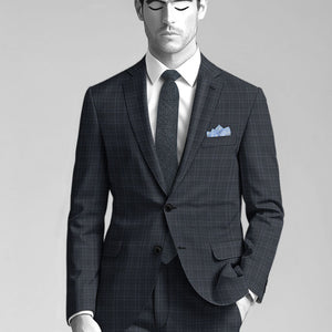 Napolean Gisde Glen Blue Wool Suit
