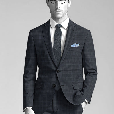 Napolean Gisde Glen Blue Wool Suit