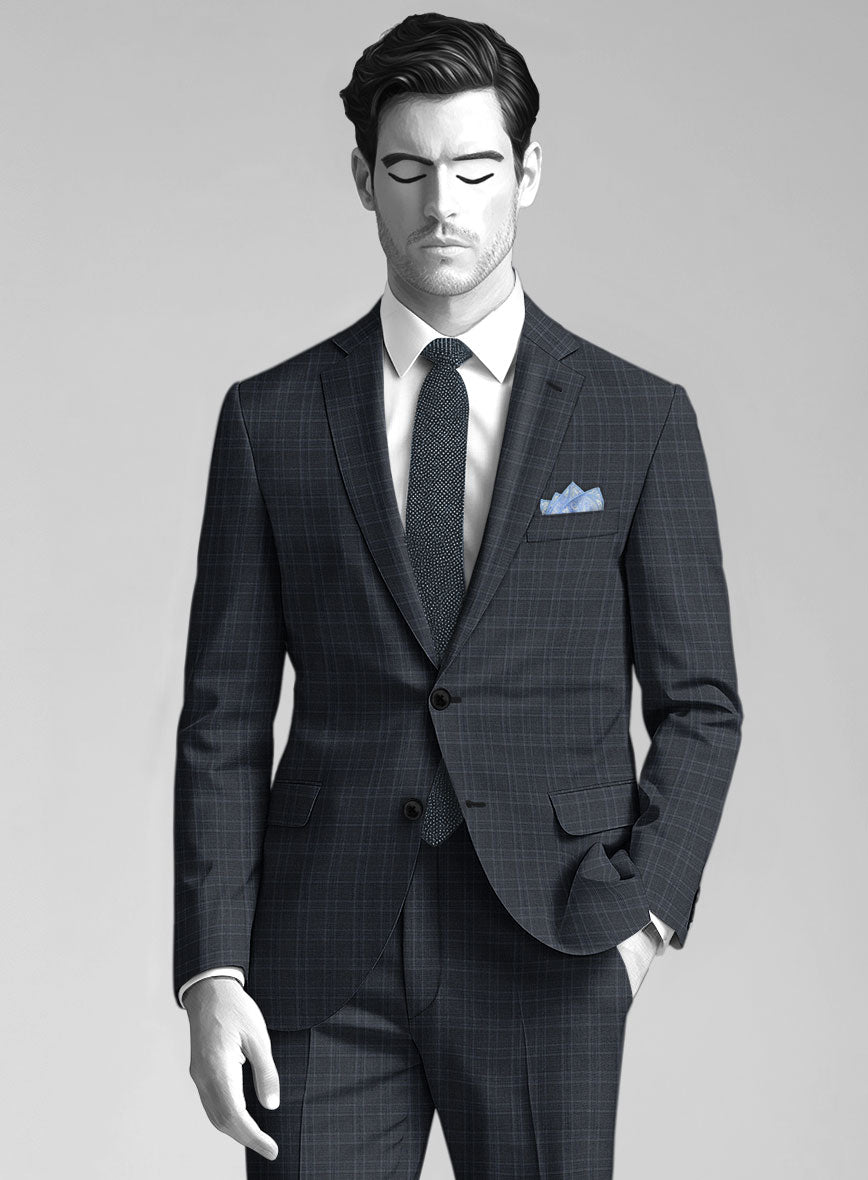 Napolean Gisde Glen Blue Wool Suit