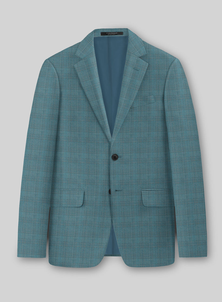 Napolean Gisde Glen Light Blue Wool Jacket