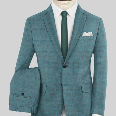 Napolean Gisde Glen Light Blue Wool Suit