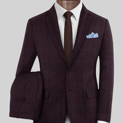 Napolean Gisde Glen Purple Wool Suit
