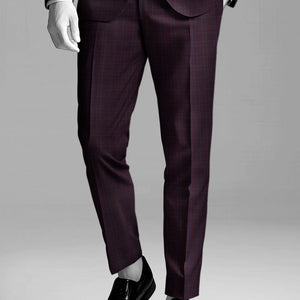 Napolean Gisde Glen Purple Wool Suit