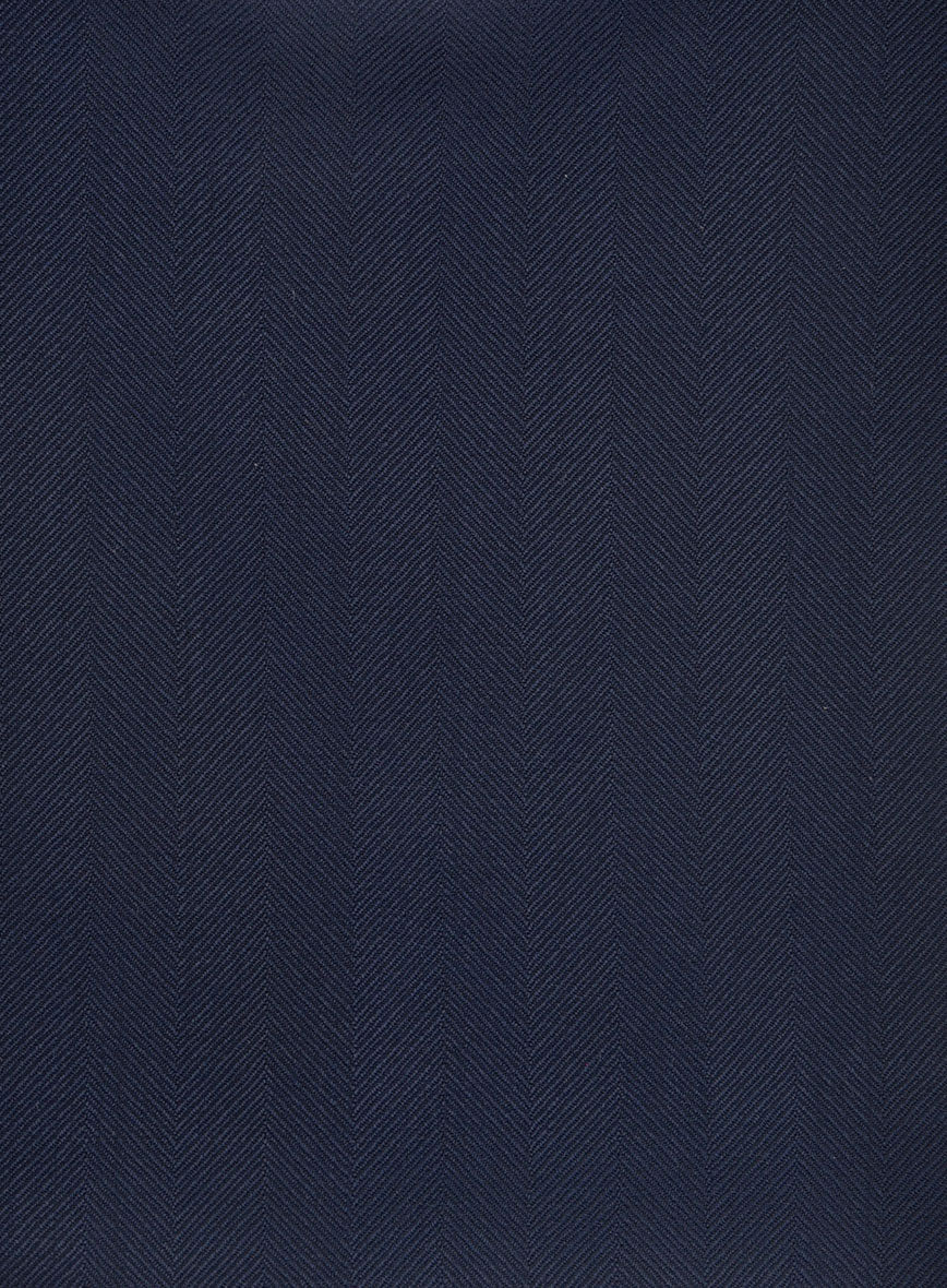Napolean Imperial Blue Herringbone Wool Tuxedo Jacket