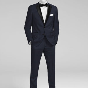 Napolean Imperial Blue Herringbone Wool Tuxedo Suit