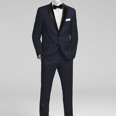 Napolean Imperial Blue Herringbone Wool Tuxedo Suit