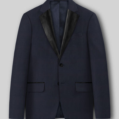 Napolean Imperial Blue Herringbone Wool Tuxedo Suit