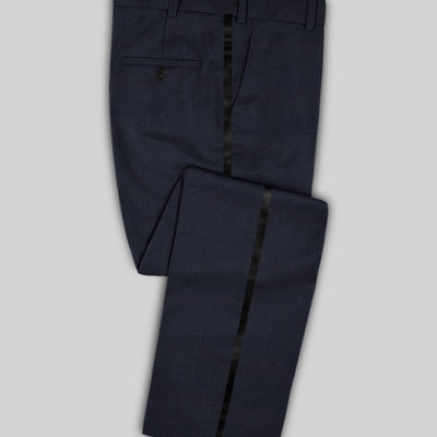 Napolean Imperial Blue Herringbone Wool Tuxedo Suit