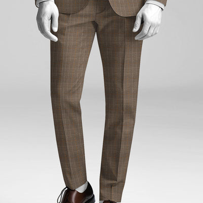 Napolean Porter Prince Of Wales Brown Wool Pants