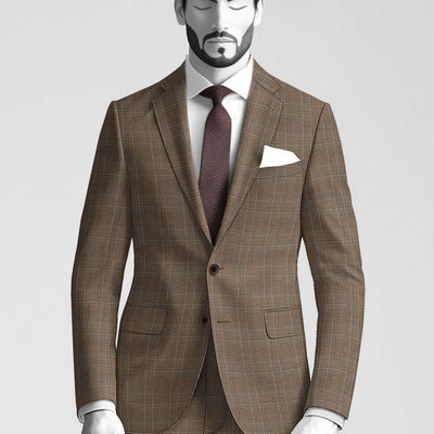 Napolean Porter Prince Of Wales Brown Wool Suit