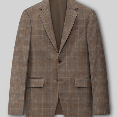 Napolean Porter Prince Of Wales Brown Wool Suit
