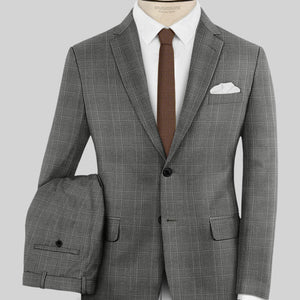 Napolean Porter Prince Of Wales Gray Wool Suit