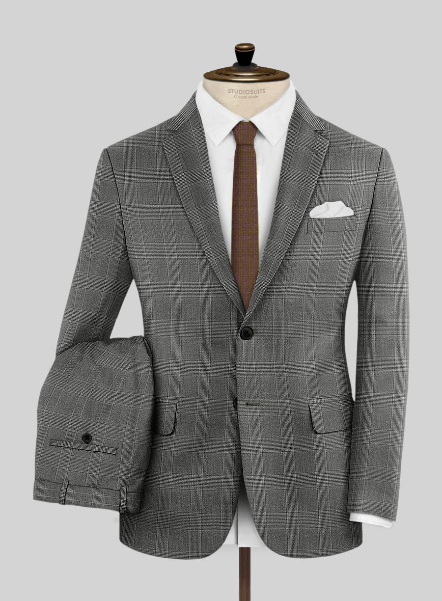Napolean Porter Prince Of Wales Gray Wool Suit