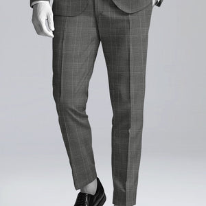Napolean Porter Prince Of Wales Gray Wool Suit